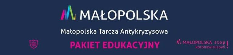 Logo Małopolski z informacją Pakiet Edukacyjny