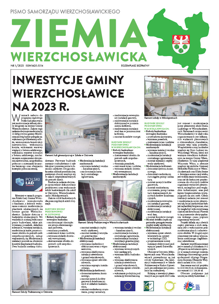 Strona główna gazety Ziemia Wierzchosławicka - 1 kwartał 2023